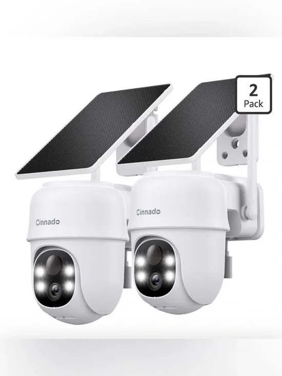 Cinnado Brand White Outdoor Security Camera Dome - Wireless Two-Pack - Picture 1 of 14